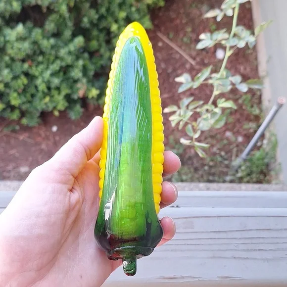 Vintage Murano Art Glass Corn On The Cob Handmade Hand Blown Artisan Farmhouse - Picture 2 of 5